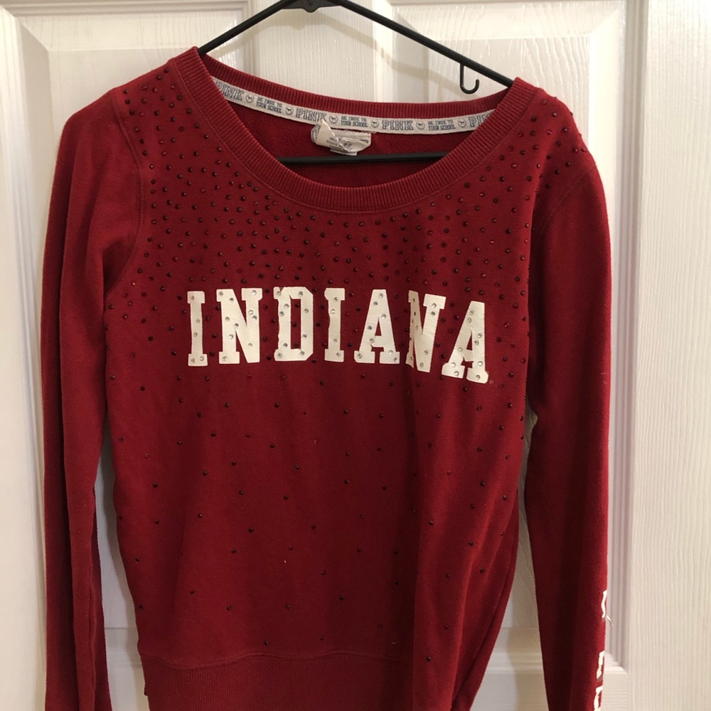 INDIANA HOOSIERS PINK IU TOP SPARKLY